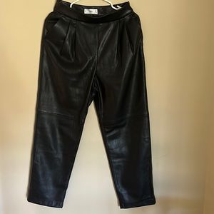 Mango Leather Effect Straight Trouser Pants, Size 4